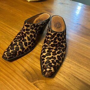 Charlie Horse Leopard Pony Fur Mules